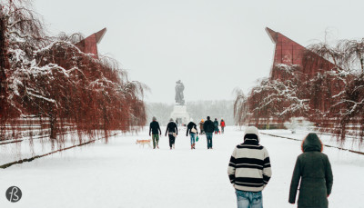 Winter at the largest Soviet Memorial in Berlin