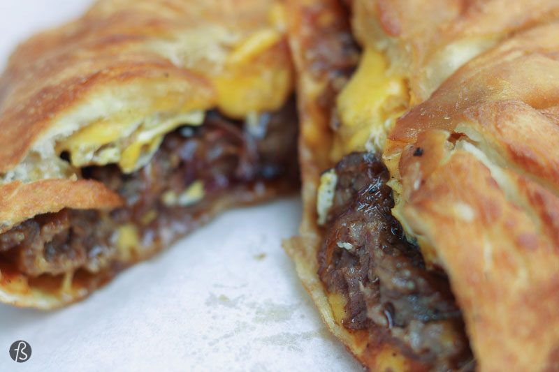 Fotostrasse visits a place called Burger Vision for the #52weeksofburgers challenge and discovers a very different "burger." We were going to meet a few friends and watch a movie at Babylon and wanted to try something close by, ended up finding this place and their peculiar treat; deep-fried calzone burgers!