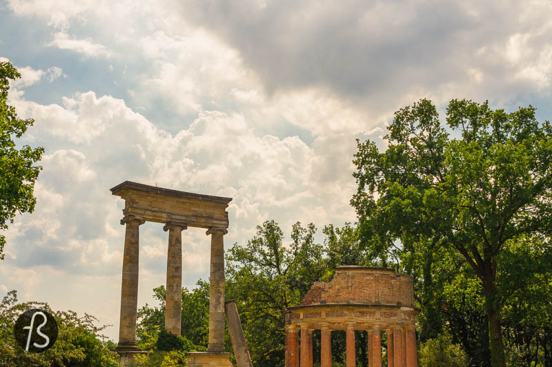 Ruinenberg  in Potsdam is a hill where the Prussian king Frederick the Great ordered a built water tank. This water tank had the goal to supply water to the gorgeous Sanssouci Palace close by, and it was decorated with some fake ruins. That is where the name comes from.