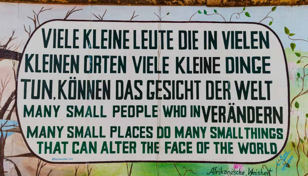 The East Side Gallery is a living monument to the power of art and the human spirit. Still, it is also subject to the ravages of time and weather. That's why the East Side Gallery e.V., an artists' initiative, was founded in 1996 to restore and preserve the works. In 2009, the entire gallery was restored by 87 artists, and 100 paintings was repainted.