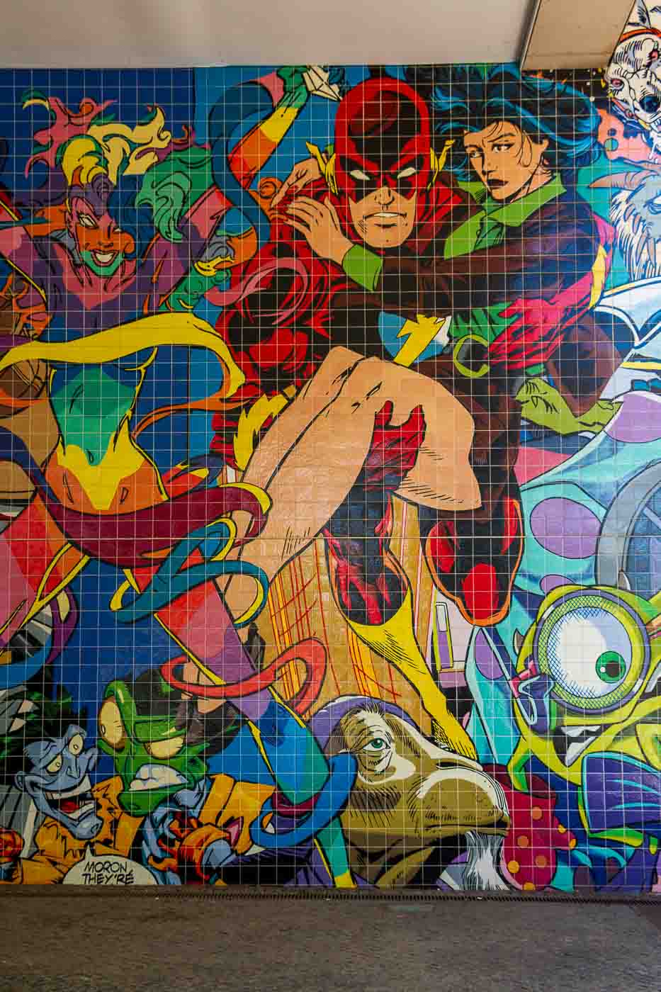 And for a pop-culture explosion, check out Erró's giant mural featuring comic book superheroes! It's a vibrant art piece that adds playful energy to the area. It was interesting to see a bizarre mixture of worlds in the same art piece. It might be the only mural where Superman meets the X-men, and this is not even the most unusual part.