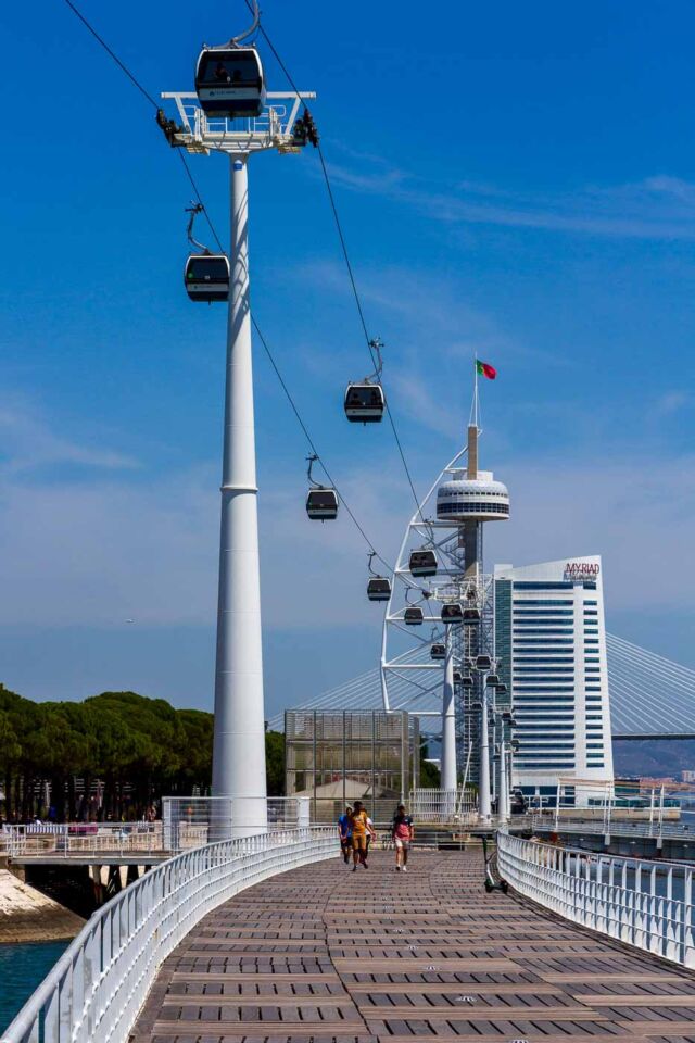 Ready to see Parque das Nações from a whole new perspective? Hop aboard the Telecabine Lisboa, the Portuguese name for the cable car, for a breathtaking ride. Starting near the Oceanarium, you'll glide over the area's top attractions, ending near the Vasco da Gama Tower.