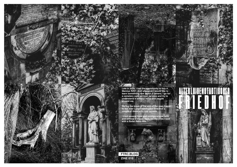 Late in 2024, I had the opportunity to buy a Mamiya RZ67. Whenever I would like to learn something new about a camera, I go for a cemetery walk so I can be slow and try to understand it without noise and people around me.