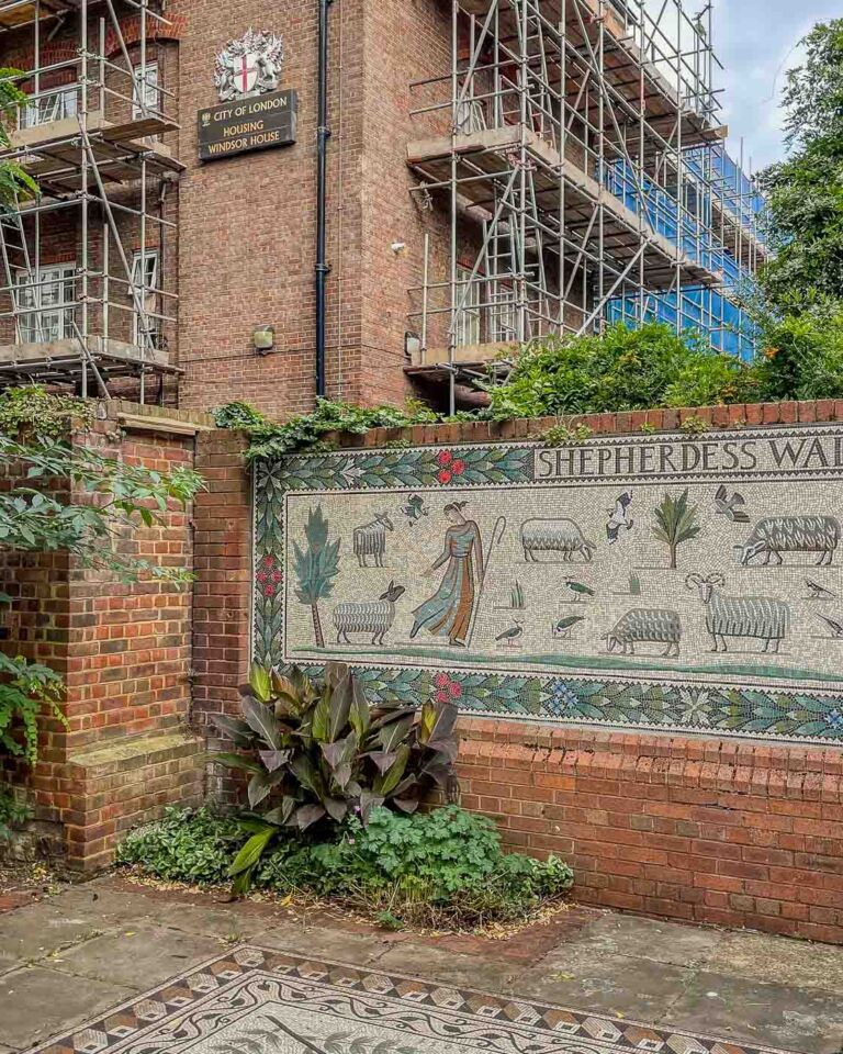London may be a bustling city, but tucked away in its many neighborhoods are green spaces perfect for relaxing. One such special place is Shepherdess Walk Park in Hoxton. It’s ordinary enough until you find a mysterious passageway…  Follow it, and you’ll stumble upon a dazzling surprise - the Shepherdess Walk Mosaics!