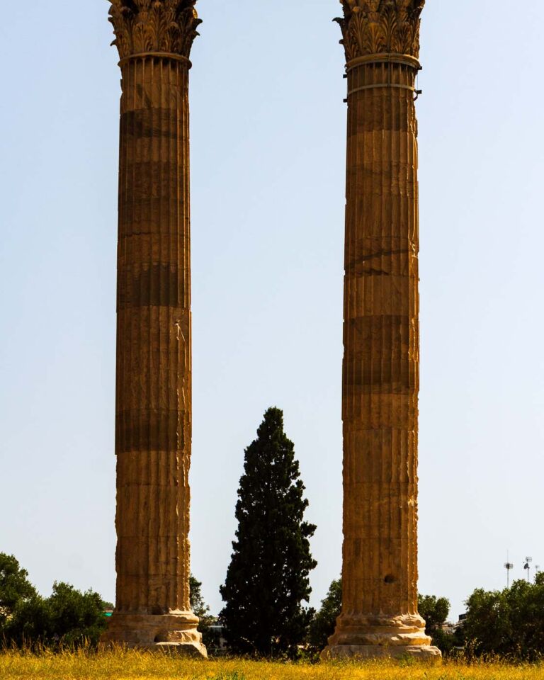 The Temple of Olympian Zeus, a colossal monument to the king of the gods, is a must-see for any history buff visiting Athens. This was the first archeological sight I set foot in Athens, and it was easy for me to stroll amongst the towering ruins of this once-mighty temple, the largest in Greece during the Roman era.