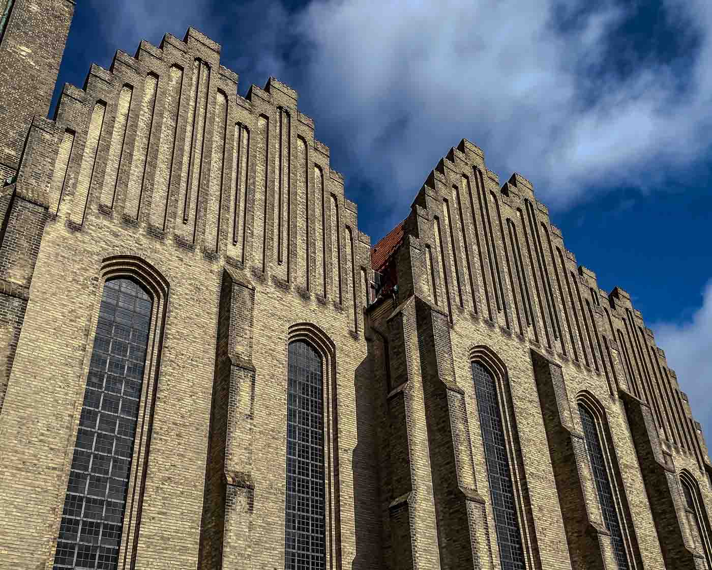 As an architectural traveler, the Grundtvig’s Church has been on my wishlist since it’s one of the few examples of Expressionist church architecture in the world. Its west façade is unbelievable, with a style that looks like a giant church organ or a series of stepped housetops. It’s gorgeous!