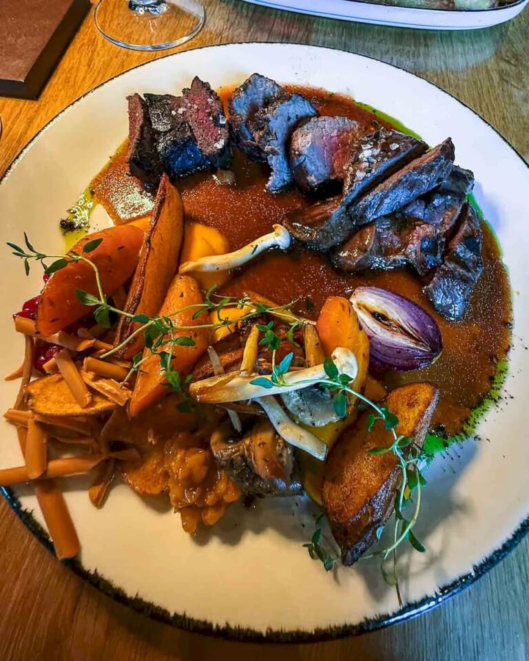 As a way to celebrate this massive bike ride, we went to Helt Vilt and decided to have something special. This is how we ended up with a dish called Arctic Journey that is made of grilled steaks of moose, reindeer, and minke whale. I thought that everything sounded so surreal that I needed to try it out. Of course, it was exceptional, and I will always remember this meal.