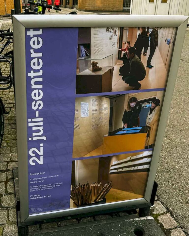 Before heading back to the hotel to pick up my bike and go to the airport, there was one last place that I wanted to visit. After walking for a few blocks, we arrived in a square that looked like many other places we passed by in Oslo. But this square is different since this is where the 2011 Norway attacks happened, led by far-right extremist Anders Behring Breivik. A car bomb exploded at Regjeringskvartalet, where today there is a museum there called 22. Juli-Senteret, but we didn’t have to visit it.