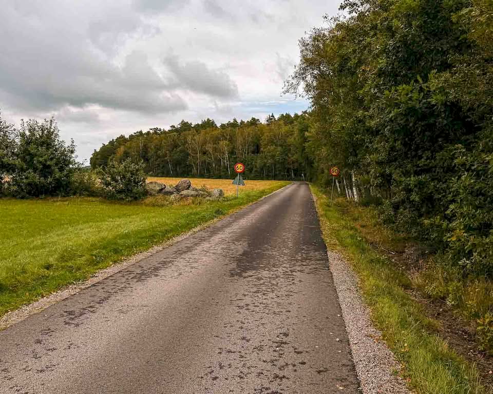 The gray skies made leaving Halmstad a bit boring. Especially because the first few kilometers were inland, but everything got better when the scenery changed with the sea to my left.
